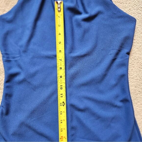 White House Black Market size small blue sleeveless shirt - Picture 10 of 15